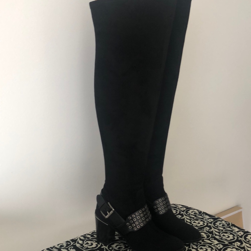 Michael Kors black Brody Suede Boots with box. - Picture 2 of 11
